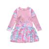 2026 Long Sleeve Girls' One-Piece Swimsuit Skirt Style with CPC Certification for Medium and Large Children