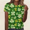 Summer Round Neck 3D St. Patrick's Day Print Top Fashionable Casual Short Sleeved Women's T-shirts