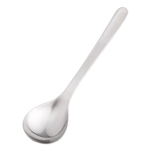 Sori Yanagi's Tsubame-Sanjo Stainless Steel Dessert Spoon Features a Simple Form for Ease of Use. Its Refined Design Ensures a Smooth Mouthfeel and Is