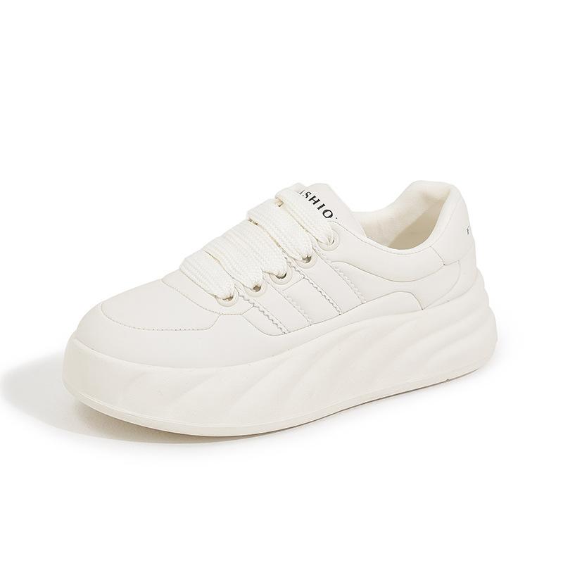 Little White Shoes Women's 2025 New Spring Versatile Student Casual Sports Shoes Flat Baseplate Shoes Soft Leather Bread Shoes