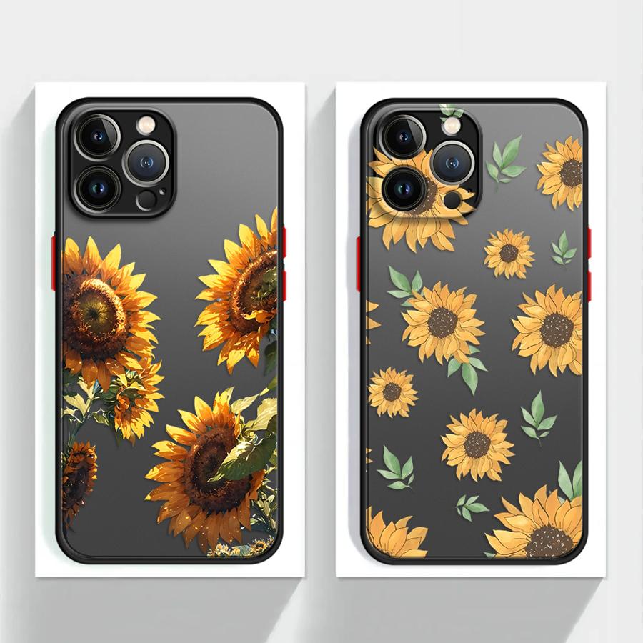 Flower Sunflower Art Case for iPhone 17 Pro Max 16 Plus 15 Air 7 8 SE XS XR 13 Mini 14 11 12 Funda Back Phone Cover