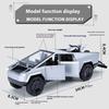 1/24 Tesla Cybertruck Pickup Alloy Car Model Diecasts Metal Toy Off-road Vehicles Car Model Simulation Sound and Light Kids Toys Gift