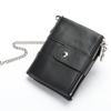 Retro Leather Men's Wallet Short Anti-theft and Anti-magnetic Cowhide Wallet Denim Credit Card Bag