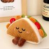 Creative Plush Sandwich Keychain Cute Cartoon Taco Doll Pendant Car Keychain Plush Doll Backpack Decorative Accessories Gift