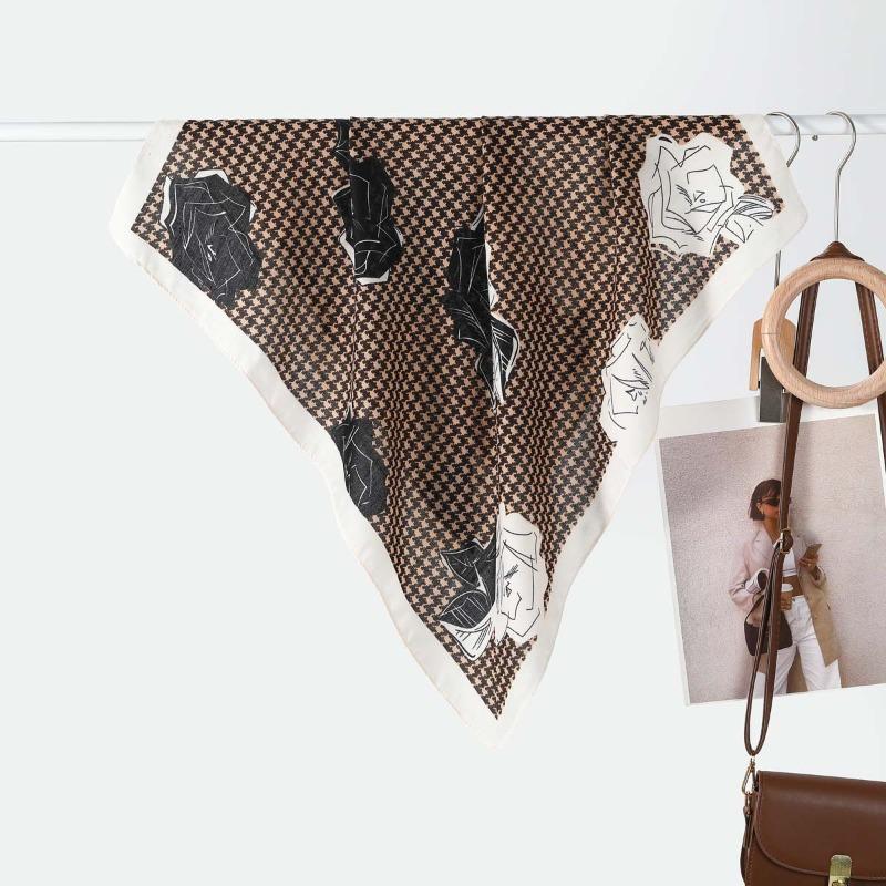 Hot-selling silk scarves women's temperament versatile simple warm small scarf scarf scarf spring and autumn warm scarf