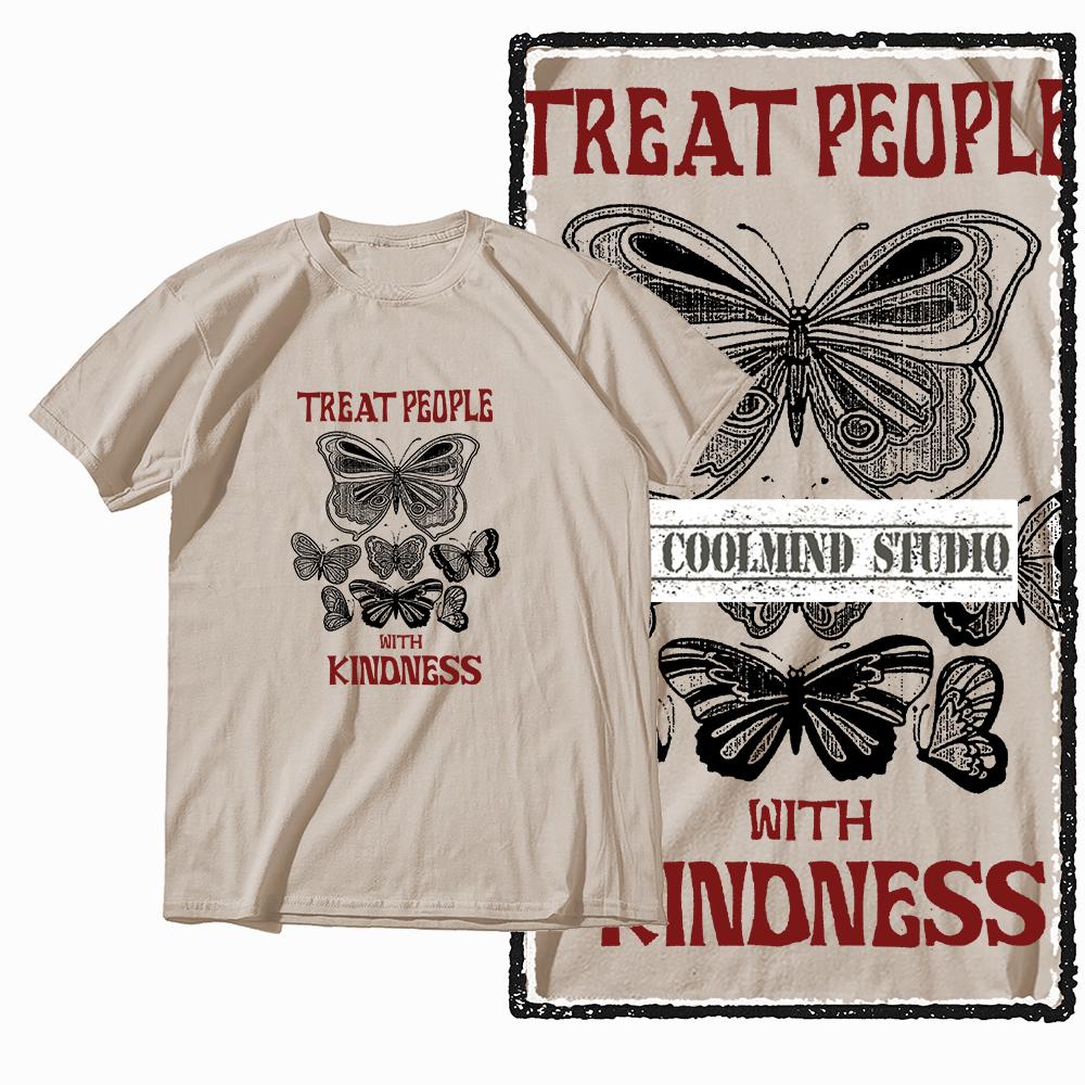 Coolmind X0113 Butterfly Vibes 100 cotton exclusive graphic Unisex tshirt big size streetwear t shirt for Unisex tee shirts