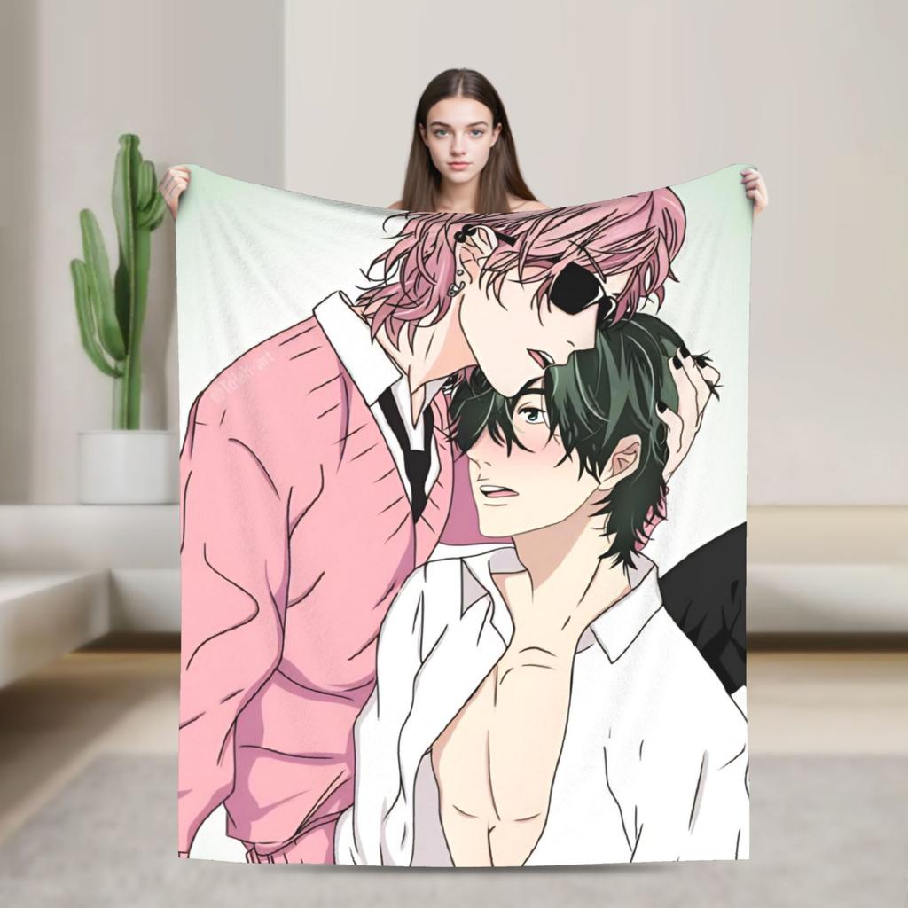 Yarichin B Club Yuri  Blanket  Warm Print Plush Throw Blanket For Couch Chair Picnic Flannel Bedspread Bed Cover
