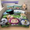 Custom Name Happy Cartoon Animal Friends Print 3Pcs Bedding Set Duvet Cover With 2 Bedro Pillowcase Home Birthday Gift