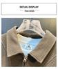 Men's European Cotton Fleece-Lined Knit Zipper Lapel Sweatshirt - Autumn/Winter, Loose Plus Size, High-End Casual Clothing
