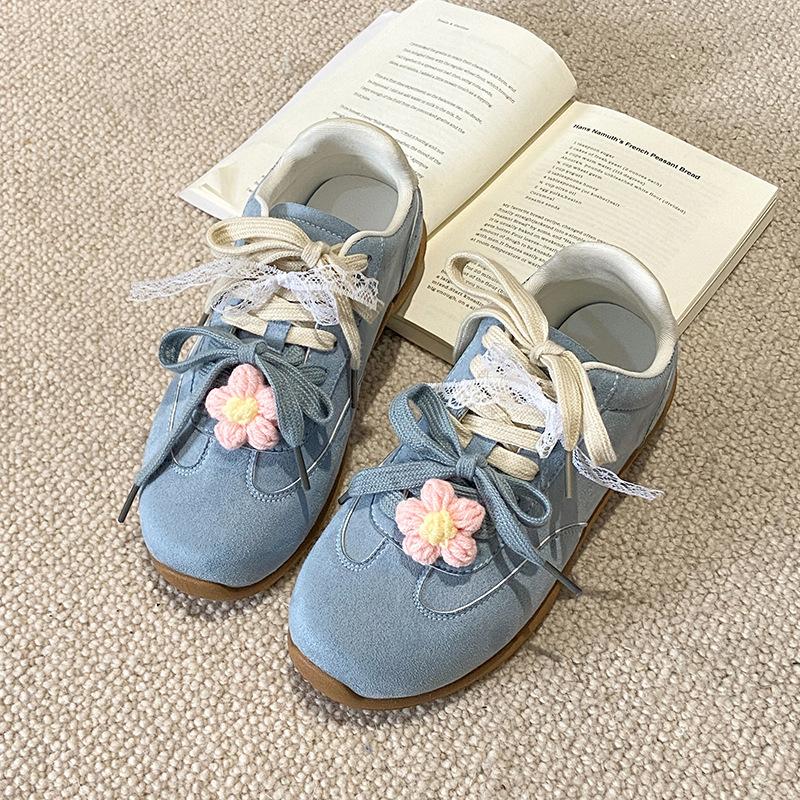 Fairy wear! Korean version of lace-up German training shoes loafers Internet celebrity ins casual women's shoes with skirts Princess shoes