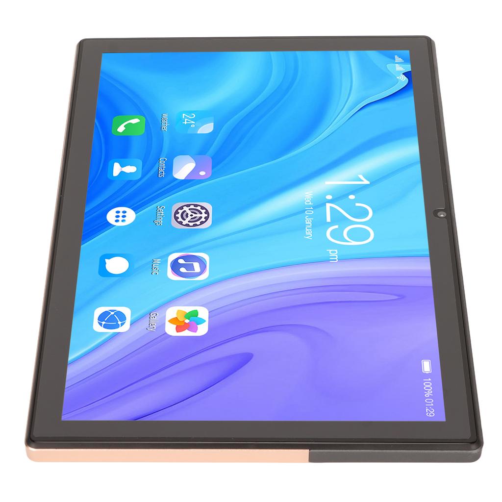 10 Inch Tablet 1920x1200 Gold Color 4G Calling 6GB RAM 128GB ROM 8800mAh Dual Camera 128GB Tablet 100‑240V
