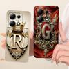For Xiaomi Redmi Note 13 Pro 4G Case for Note13 Cover Initial Letter Crown Soft Silicone for Redmi Note 13Pro 5G Phone Capa