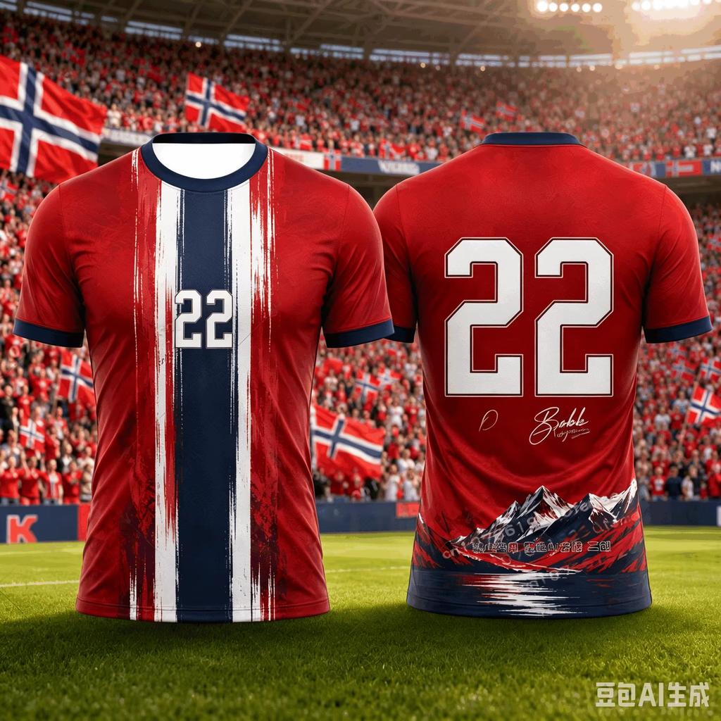 Sommer Norwegen Fußball T-Shirt Tops Fußball 3D Druck Fußballtrikot Herren Freizeit T-Shirt Atmungsaktiv Herren Damen Kurze Ärmel Oberteil