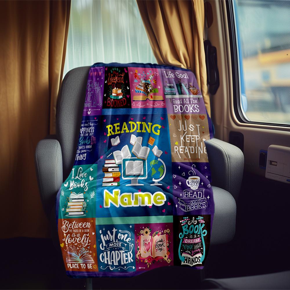 Reading Customize Your Name Rv Blanket Cozy Soft Lightweight Allseason Multipurpose Blanket For Travel Camping Picnics Sofas Rvs Beds Living Rooms