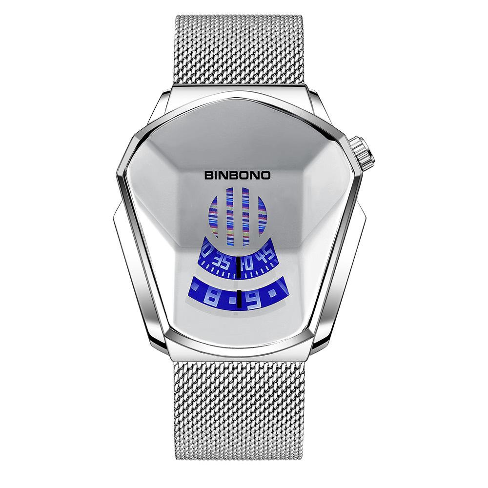 Men's Trendy Motorcycle Concept Watch with Black Technology