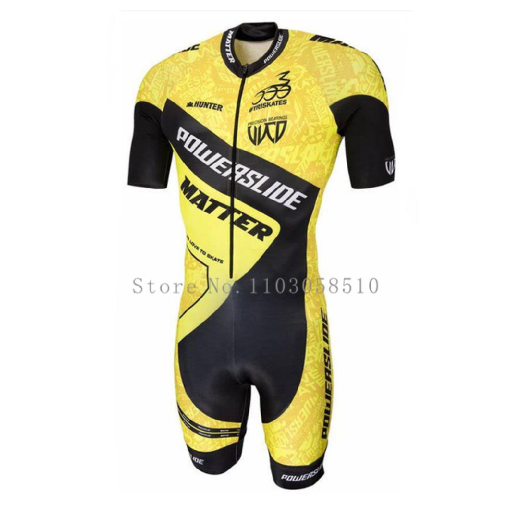 Powerslide Skating Short Sleeve Speed Skating Suit Kids Practice Training Inline Speed Skating Aldult Triathlon Race Clothing