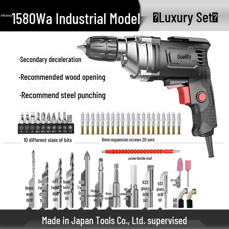 220V Multifunctional Electric Drill & Screwdriver for Home Use