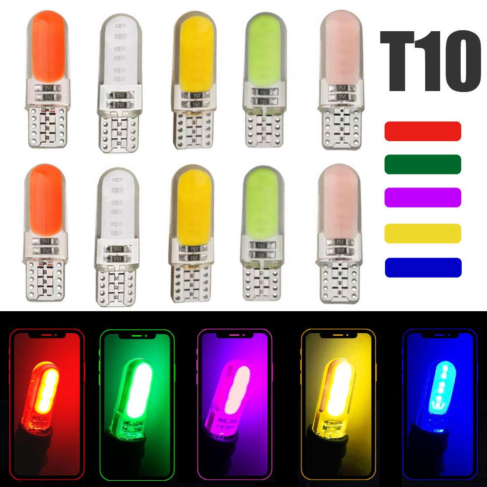 10pcs Universal W5W 501 T10 Car Lights Led Bulbs COB 12V Smd Decorative Light Side Bulbs Car Lights Interior Accessories