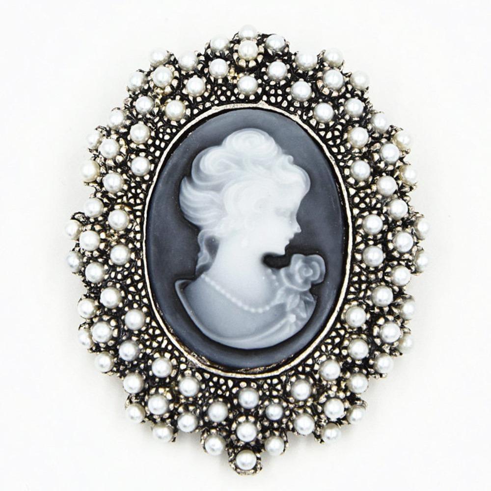 Head Design Crystal Rhinestones Brooches Vintage Style Gothic Brooches Women's Accessories