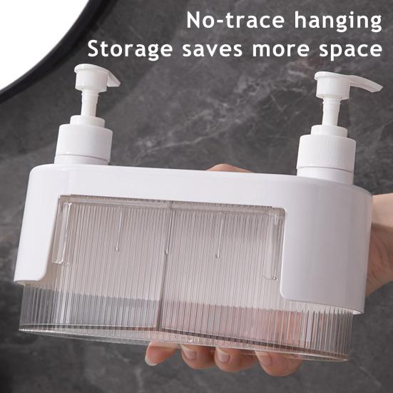 Double Head Liquid Soap Dispenser with Detachable Dish Shampoo Body Hand Wash Shower Gel Container