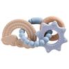 Silicone & Beech Wood Baby Teething Bracelet and Soothing Ring