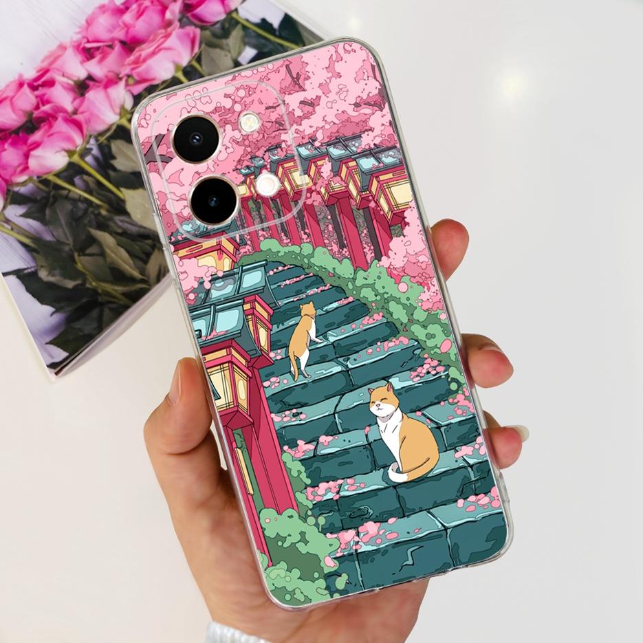Для Vivo Y28 4G Чехол V2352 Милый Расписной Чехол Мягкий Силиконовый ТПУ Чехол для Телефона Для Vivo Y28 Y 28 VivoY28 4G Fundas 6.68   Coque Capa Vivo Y28 4G