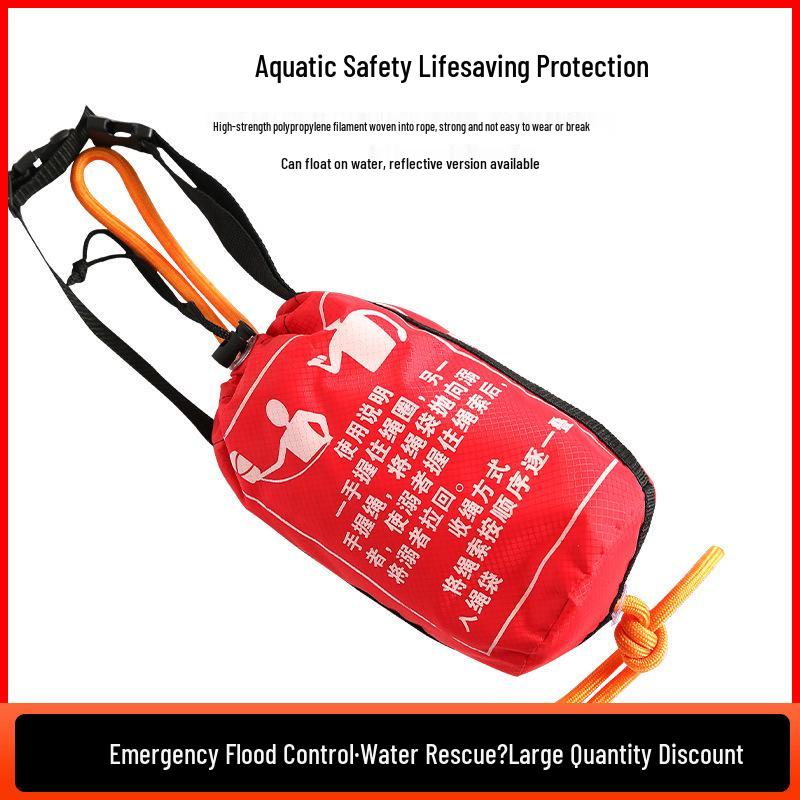 Water Rescue Lifesaving Rope with Floating Buoy and Throw Bag