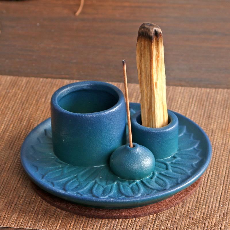 Morandi Color Palette Sage Ornament Sacred Wood Tray Home Decor Świecznik Świecznik