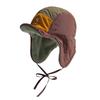 Retro Five Piece Color Blocked Velvet Warm Lei Feng Hat For Both Men And Women, Windproof And Casual Versatile Hat For Cycling