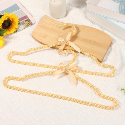 6 Pcs Pearl Hanger Bow Tie Beads Clothes Bride Plastic Hanger Dress Wardrobe Closet Storage Rack Dry Organizer Save-Space