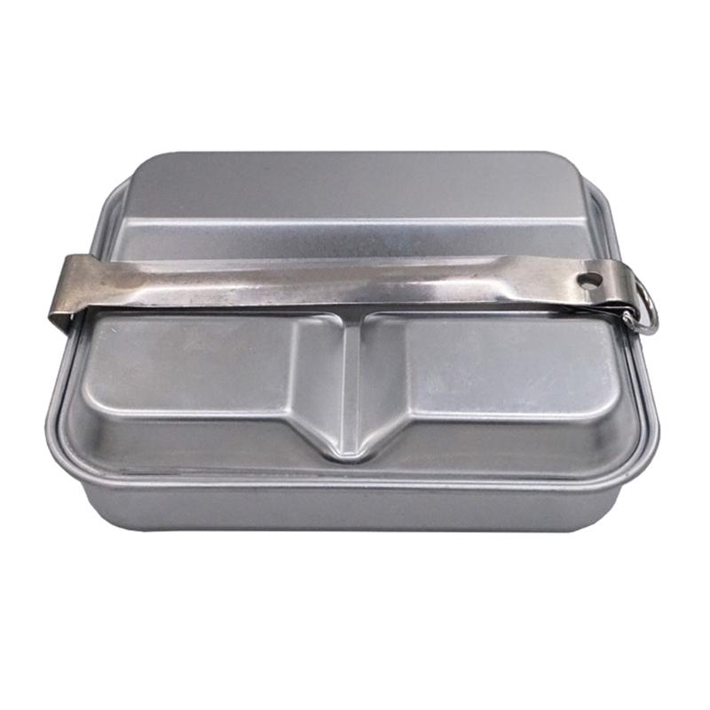 

Retro Aluminum Camping Food Container Box With Heat Retention Feature Ideal For Hiking And Travel Spacious Compartment 1