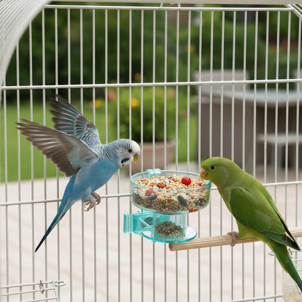 Bird Drinking Cup Hanging Bird Food Bowl Removable Wide Mouth Bird Cage Bath Anti Spill Dual-Purpose Parrot Bathtub Aviary