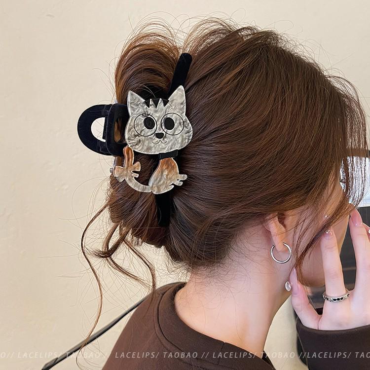 2025 Korean Style Large Updo Hair Clip for Thick Hair – Elegant Autumn Women’s Shark Clip