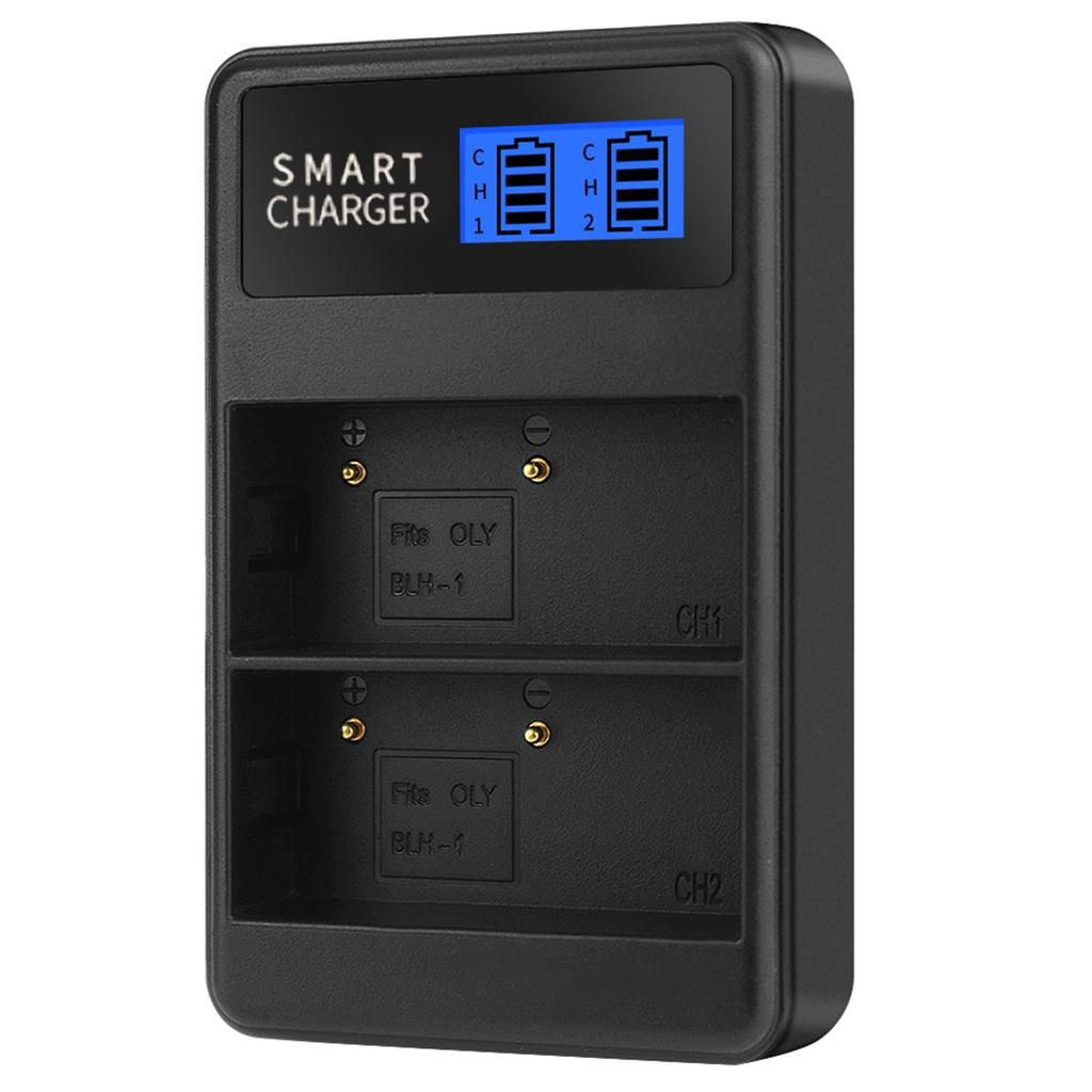 BLH1 LCD Charger USB Camera Battery Charger Efficient Charging for Olympus EM1 MARKII EM1-2 EM1 Mark 2 EM1 Camera
