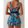Tankini print split swimsuit women's waist conservative belly swimsuit beach skirt swimsuit