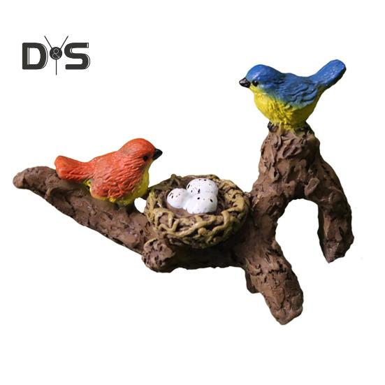 

Фигурка птицы, украшение для цветочного горшка, вешалка для птиц из смолы, сидящих на ветке, кашпо, украшение для горшечных растений, бонсай Bird