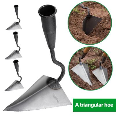 Furrow Hoe Triangle Plowing Hoe Agricultural Land Turning Loose Soil Hoe Hand Plow/Manual Plough Rake Hoe Garden Planting Tools