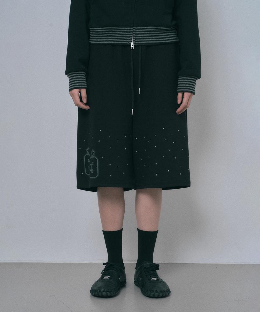 MOO Hotfix Sweat Bermuda Pants - Black