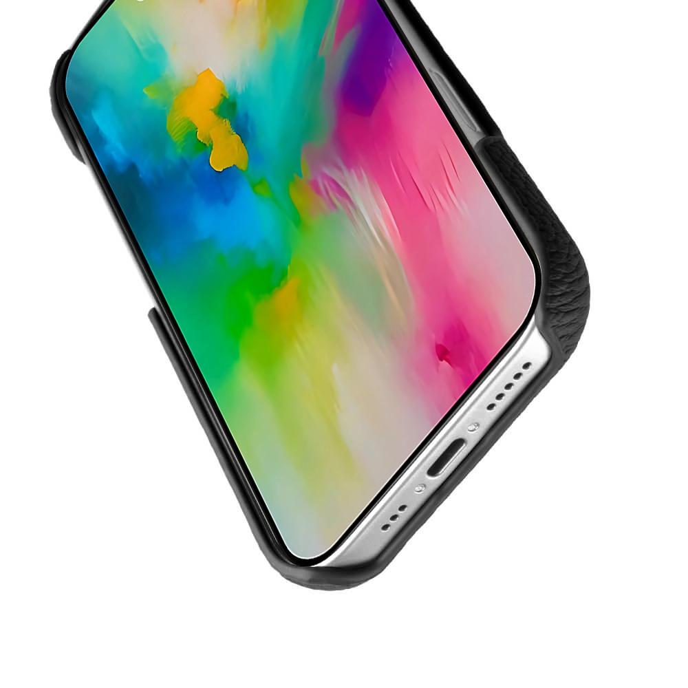 MELKCO For iPhone 17 Case Genuine Cow Leather PC Phone Cover Compatible with MagSafe