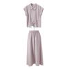 Sancai Lyocell Lapel Shirt & A-line Skirt Set