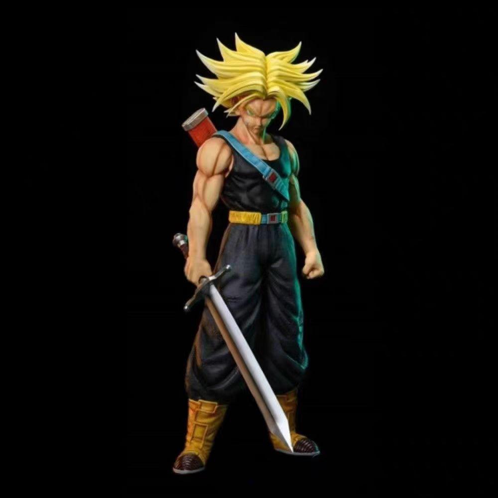27cm Anime Dragon Ball Z Double headed Future Warrior Trunks Action Figure Statue PVC Collection Model  Boy Toys Gifts