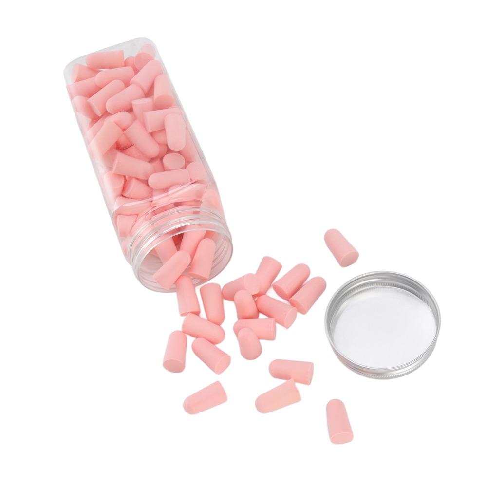 120Pcs Pink Slow Rebound Foam Ear Plugs Slow Rebound Sponge 2.5*1.3cm Pink Sound Insulation Ear Protectors