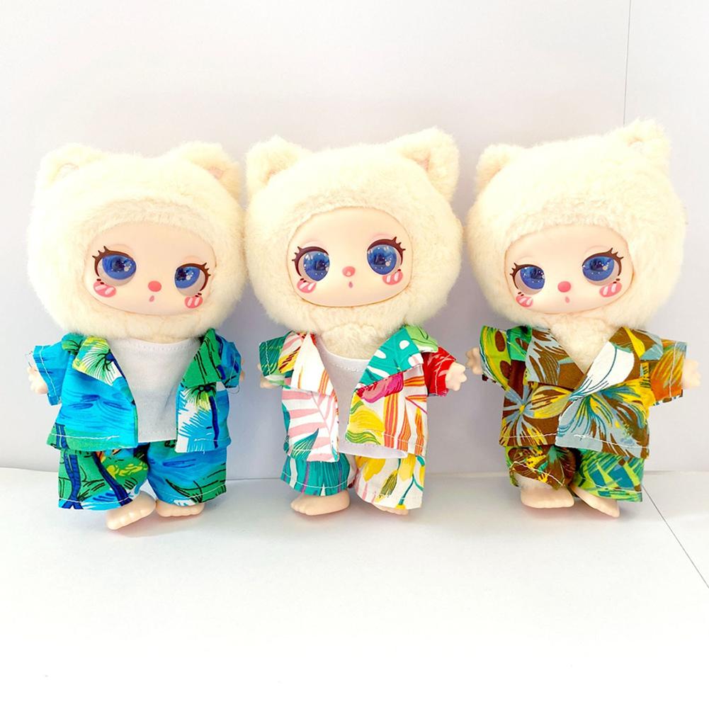 For 17cm Labubu Doll Clothes Fashion Clothes Shirts Dresses Doll Clothes Color Match Shorts Dolls Accessories Cute Decoration Little Clothes