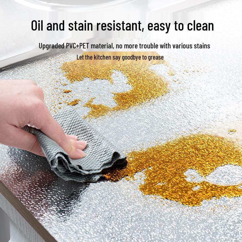 Waterproof Self-Adhesive Aluminum Foil Kitchen Stickers: Oil-Proof, Moisture-Resistant, and Thickened for Walls and Cupboards.