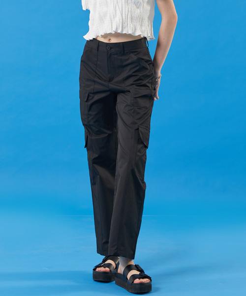 KOLEAT Summer Cooling Crisp Straight Cargo Slacks Pants [Black]