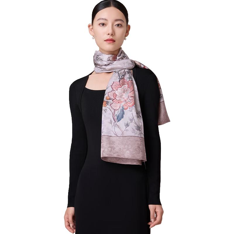 Shanghai Story 19 Momme Mulberry Silk Printed Scarf & Shawl