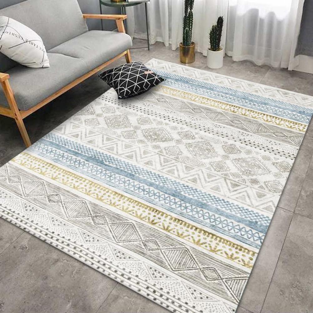 

Crystal Velvet Moroccan Carpet Soft Plush Living Room Rug Nordic Retro Bedroom Sofa Coffee Table Mat 400MMx600MM