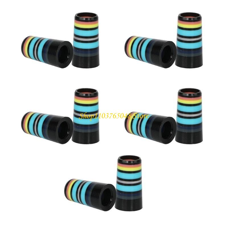 10Pcs Golfing Tapered Ferrules Fit 0.35Inch 0.37Inch Tapered and Parallel Shafts Colorful Striped Golfing Iron Ferrules for style 35