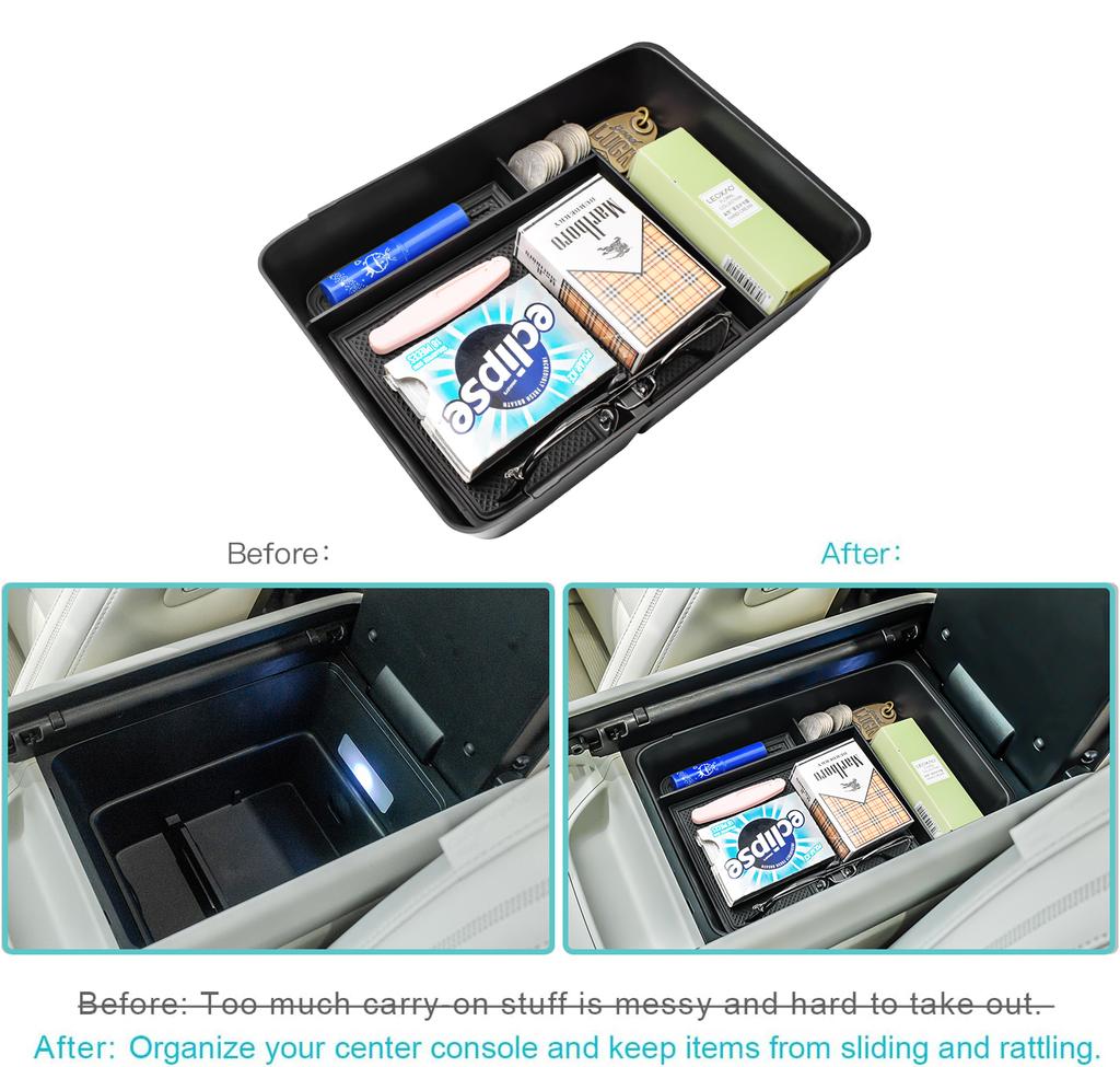 For 2025 Hyundai Santa Fe Center Console Tray Storage Organizer Armrest Secondary Box Storage Car Tray Coin Interior Accessories