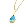 Star Same Water Drop Necklace Female Court Retro Personalized Inlaid Crystal Pendant Collarbone Chain Jewelry